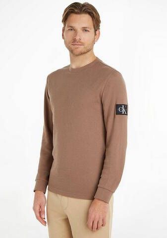Calvin Klein Shirt met lange mouwen MONOLOGO BADGE WAFFLE LS TEE online kopen