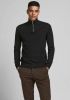 Jack & jones Black Jack Jones JJeemil Breid Half Zip Noos Knit , Zwart, Heren online kopen