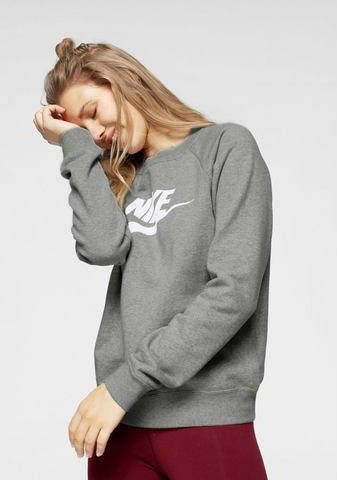 Nike Sportswear Essential Fleece sweatshirt met ronde hals voor dames Grijs online kopen