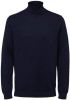 SELECTED HOMME fijngebreide coltrui SLHBERG navy blazer melange online kopen