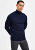 Selected Homme Donkerblauwe Coltrui Town Merino Coolmax Knit Roll B online kopen