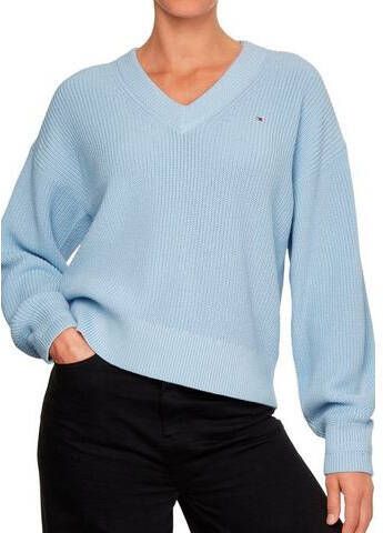 Tommy Hilfiger Fijngebreide sweater van katoen met V hals online kopen