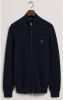 Gant vest met logo donkerblauw effen katoen opstaande kraag online kopen