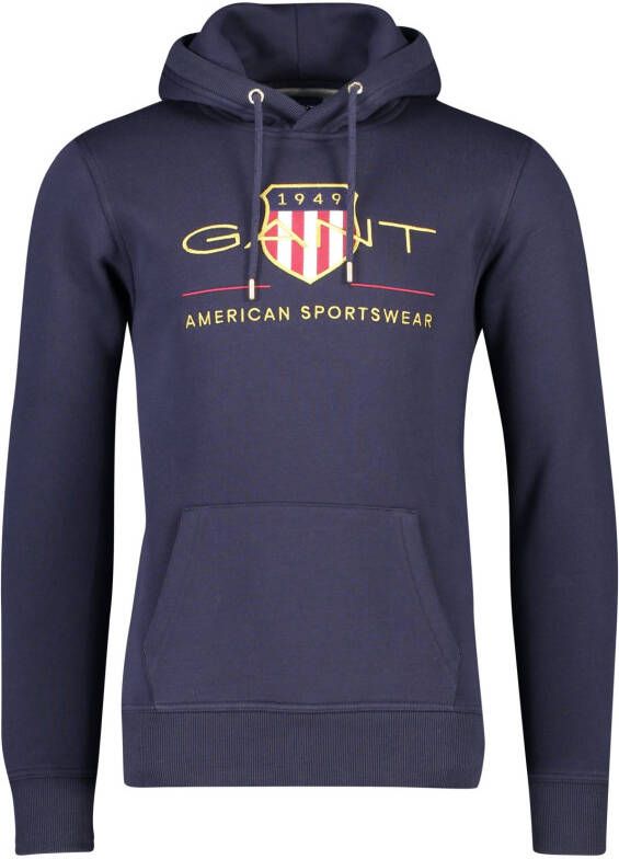 Gant hoodie donkerblauw 2047056 433 , Blauw, Heren online kopen
