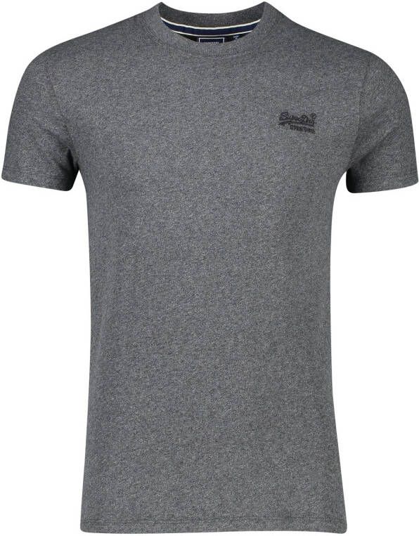 Superdry T shirts Organic Cotton Vintage Logo Embroidered T Shirt Donkergrijs online kopen