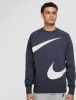 Nike sportswear swoosh semi brushed back crew sweater blauw heren online kopen