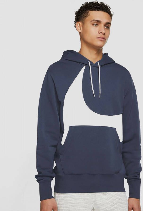 Nike Sportswear Swoosh Deels geborstelde hoodie voor heren Thunder Blue/White Heren online kopen