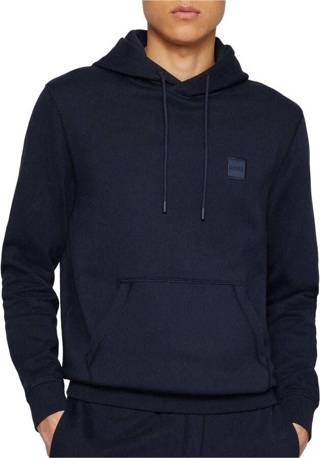 Hugo Boss Sweatshirt met katoenen katoen Franse Terry met patch met baas Wetalk Mens Logo 50468445 Dark Blue , Blauw, Heren online kopen