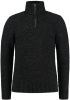 Superdry gemêleerde grofgebreide trui JACOB HENLEY 5zz charcoal black twist online kopen