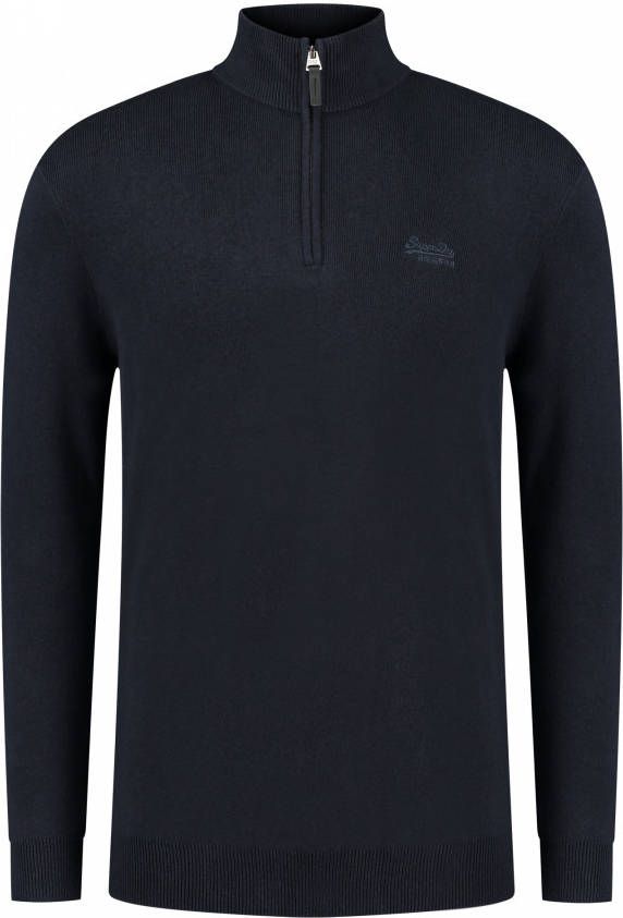 Superdry Fijngebreide trui in kasjmierblend met halve rits online kopen