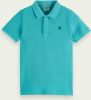 Scotch & Soda Turquoise Polo Garment Dyed Short Sleeved Pique Polo online kopen
