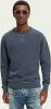 Scotch & Soda Donkerblauwe Sweater Garment dyed Structured Sweatshirt online kopen