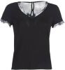 Morgan T shirt met V hals en korte mouwen, afwerking in kant online kopen