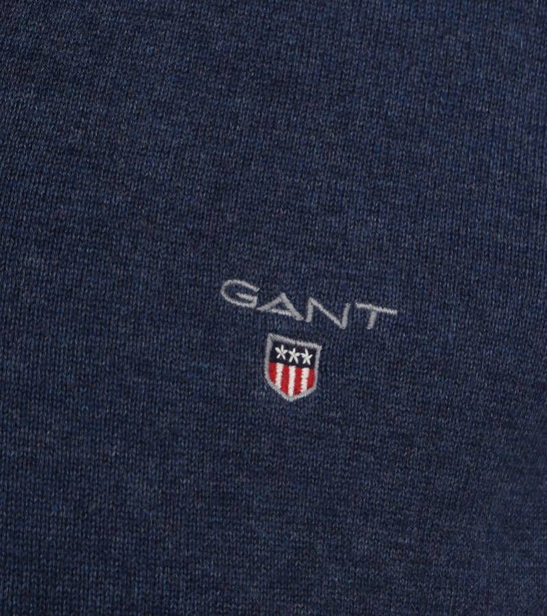 Gant Fijngebreide pullover met V hals en logoborduring online kopen