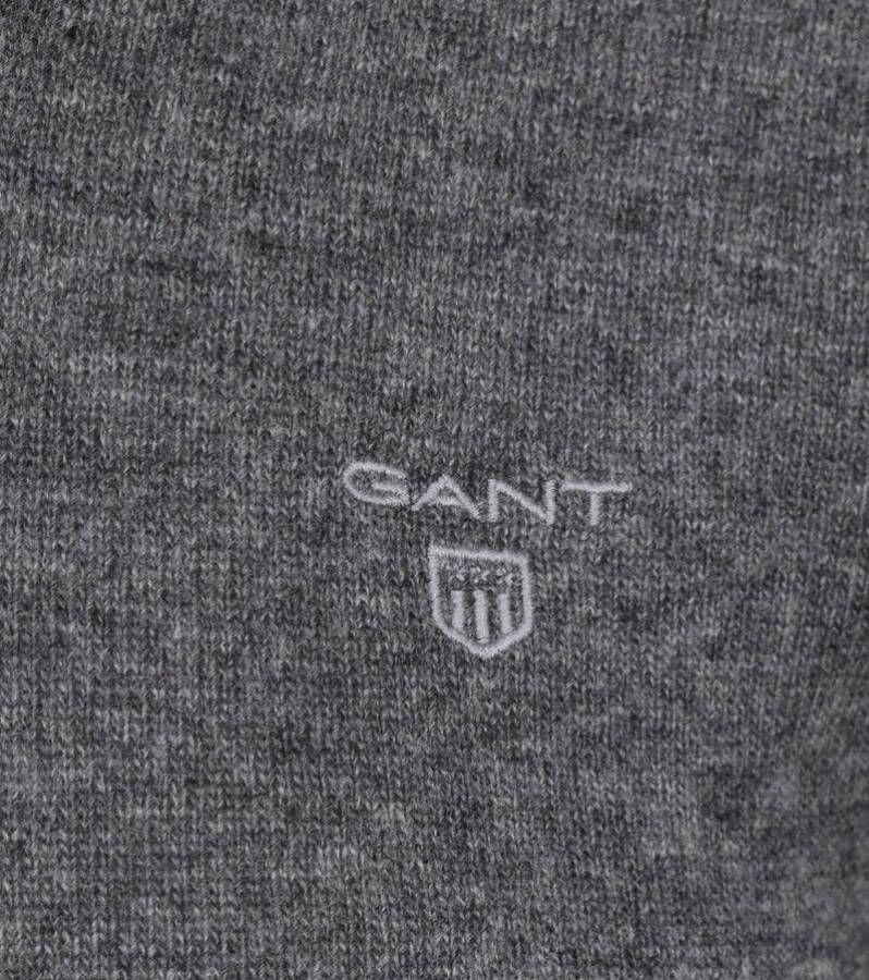 Gant Fijngebreide pullover van lamswol met V-hals online kopen