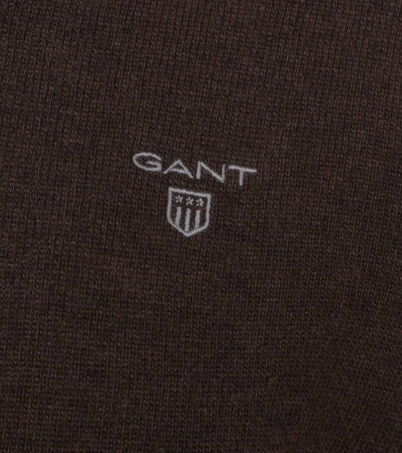 Gant Fijngebreide pullover van lamswol met V-hals online kopen