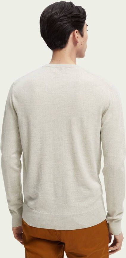 Scotch & Soda fijngebreide trui van merinowol grey melange online kopen