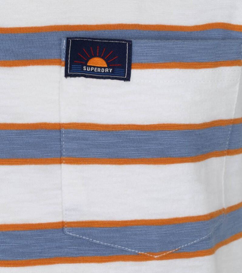 Superdry Surf T Shirt Strepen Wit , Blauw, Heren online kopen