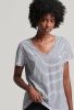 Superdry T shirts Studios Slub Embossed Vee Tee Antraciet online kopen