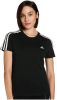 Adidas loungewear essentials slim fit 3 stripes shirt zwart dames online kopen