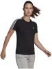 Adidas loungewear essentials slim fit 3 stripes shirt zwart dames online kopen