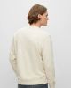 Hugo Boss sweater beige uni katoen ronde hals online kopen