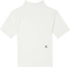 Calvin klein T shirt in ribtricot met opstaande kraag en korte mouwen online kopen