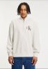 Calvin Klein Lichtgrijze Trui Monologo Waffle Half Zip Hwk online kopen