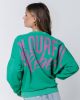 Colourful rebel Groene Sweater Cr Back Logo WAsh Dropped Shoulder Sweat online kopen