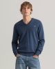 Gant Fijngebreide pullover met V hals en logoborduring online kopen