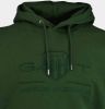 GANT Regular Fit Hooded Sweatshirt donkergroen, Effen online kopen