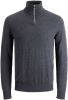 Jack & jones Black Jack Jones JJeemil Breid Half Zip Noos Knit , Zwart, Heren online kopen