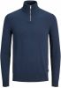 Jack & jones Black Jack Jones JJeemil Breid Half Zip Noos Knit , Zwart, Heren online kopen