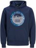 JACK & JONES CORE hoodie JCOBILO met logo donkerblauw online kopen