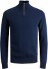 Jack & jones Black Jack Jones JJeemil Breid Half Zip Noos Knit , Zwart, Heren online kopen