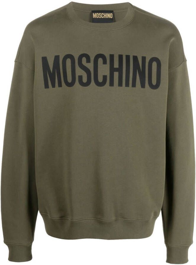 Moschino Logo print Cotton Sweatshirt , Groen, Heren online kopen