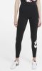 Nike Sportswear Essential Legging met hoge taille en graphic voor dames Black/White Dames online kopen