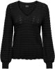Only Ofia LS Structure V Neck CC KNT Black | Freewear Zwart , Zwart, Dames online kopen