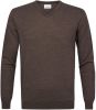 Profuomo Fijngebreide pullover van Merino wol met V hals online kopen