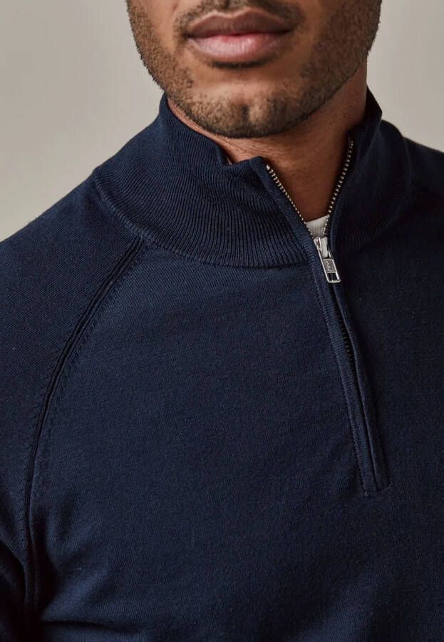 Profuomo Fijngebreide pullover in lyocellblend met halve rits online kopen
