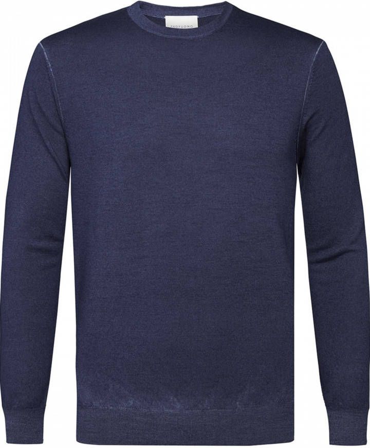 Profuomo Originale Slim Fit Jersey shirt donkerblauw, Melange online kopen