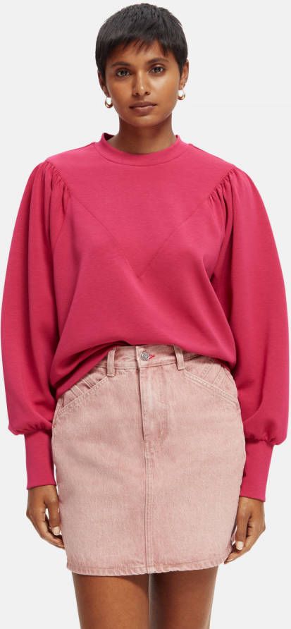 Scotch & Soda Roze Sweater Crew Neck Raglan Sweat With Piping online kopen