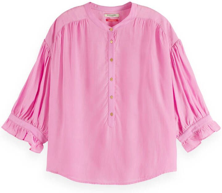 Scotch & Soda Elbow sleeve easy popover orchid pink online kopen