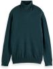 Scotch & Soda Ecovero viscose mix Turtleneck pu space green me , Groen, Heren online kopen