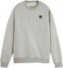 Scotch and Soda Truien Essentials Organic cotton felpa crewneck sweatshirt Grijs online kopen