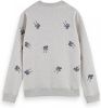 Scotch & Soda Lichtgrijze Sweater Embroidered Crew neck Sweatshi online kopen