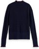 Scotch & Soda Longsleeve met col en ingebreid patroon online kopen