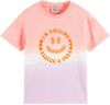 Scotch and Soda T shirts Dropped Shoulder Dip Dye Artwork T Shirt Roze online kopen