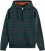 Scotch & Soda Twisted Hood Sweater met contrastcombinatie a , Groen, Heren online kopen