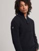 Superdry gemêleerde grofgebreide trui JACOB HENLEY thu concrete twist online kopen